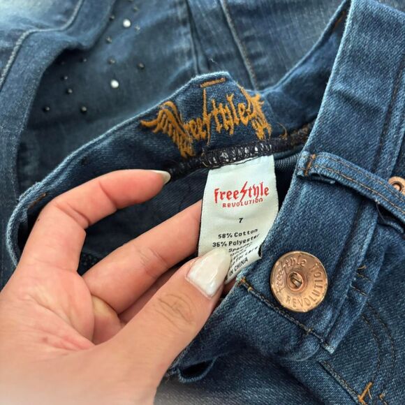 BUNDLE Lot of 4 Children's Girl's Kids Blue Navy Sz 7 Denim Casual Jeans - Picture 2 of 5